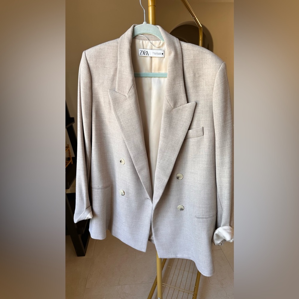 Zara woman straight cut double breasted blazer XL new without tag